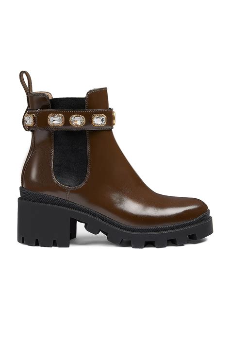 gucci trip leather booties with color laces